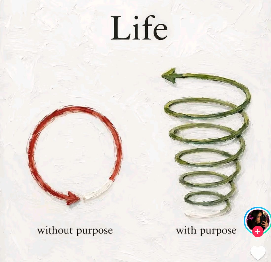 Life — without purpose / with purpose.